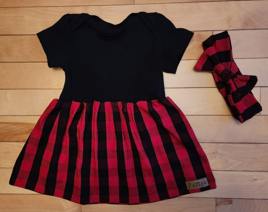 Bandeau - Carreaux rouges et noirs