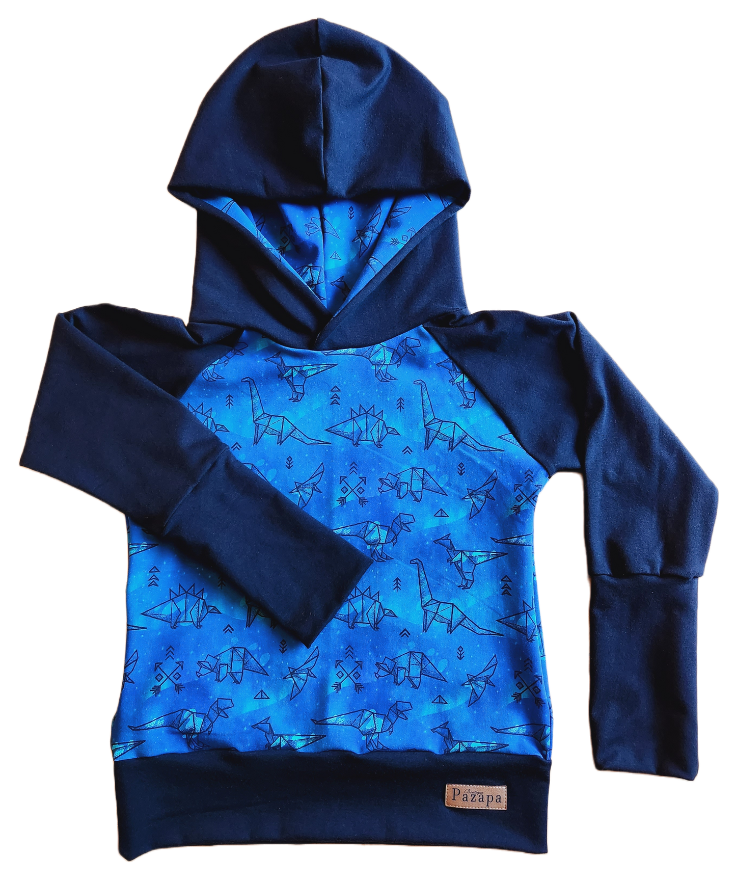 Hoodie - Dinosaures bleus origami