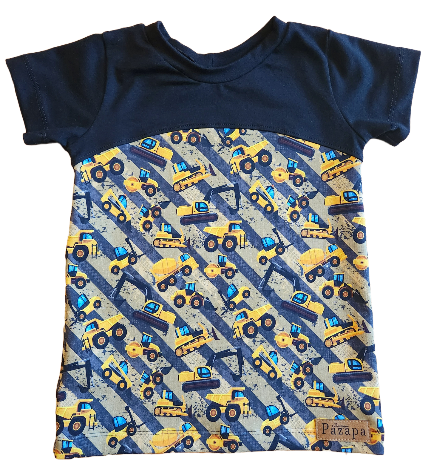 Chandail manches courtes - Camions de construction jaunes