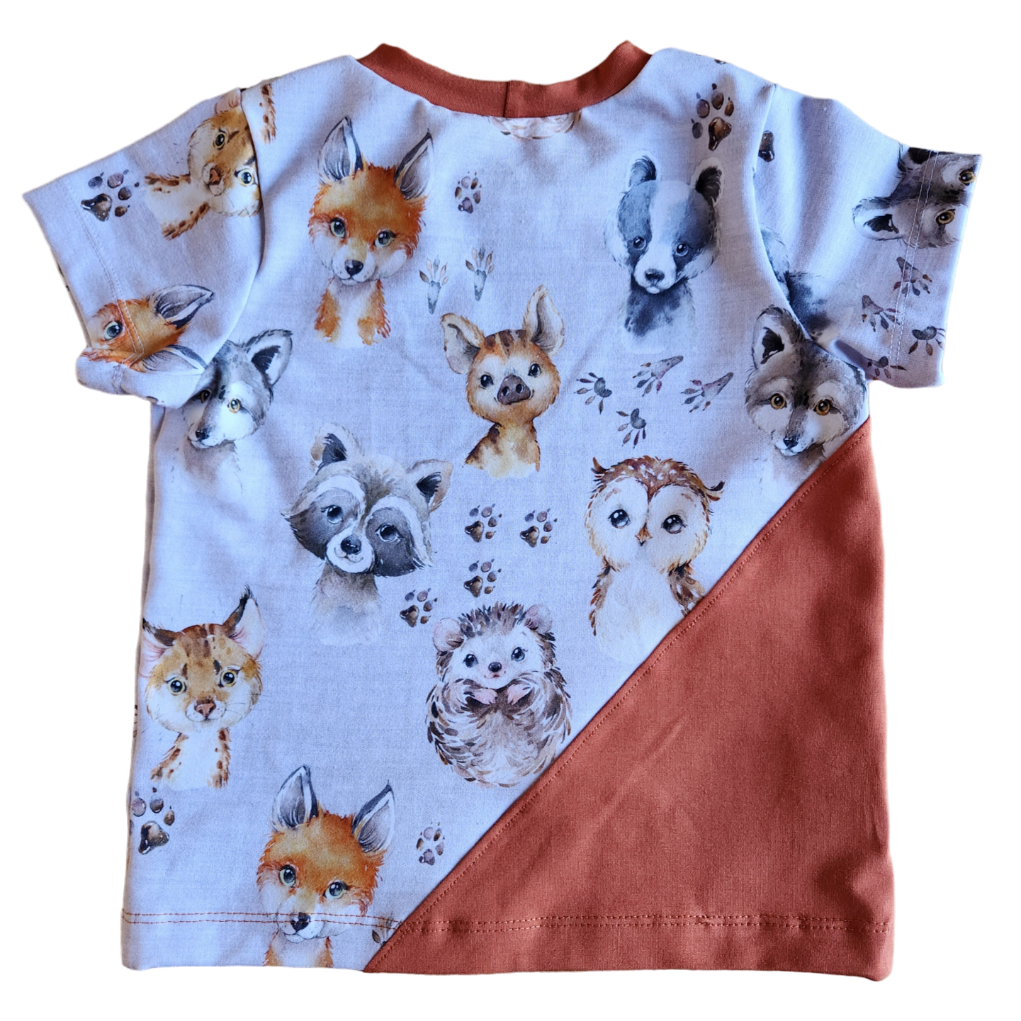 Chandail diagonal - Orange / Bébés animaux