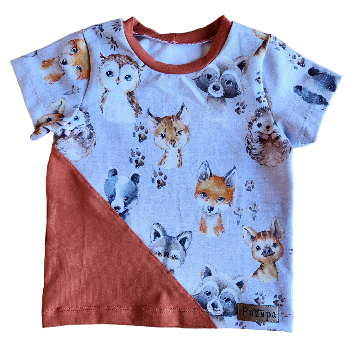 Chandail diagonal - Orange / Bébés animaux