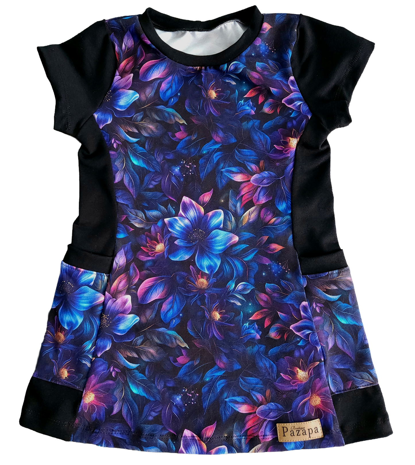 Robe tunique avec poches - Fleurs de nuit