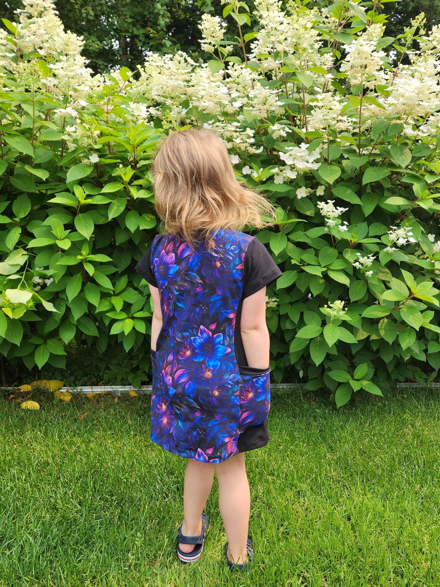 Robe tunique avec poches - Fleurs de nuit