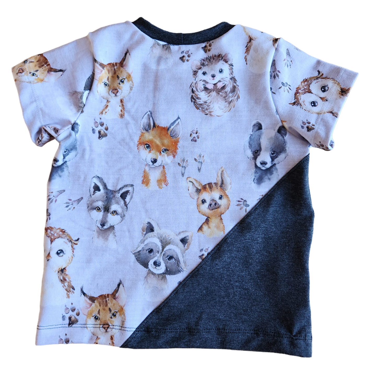Chandail diagonal - Gris 2 tons / Bébés animaux