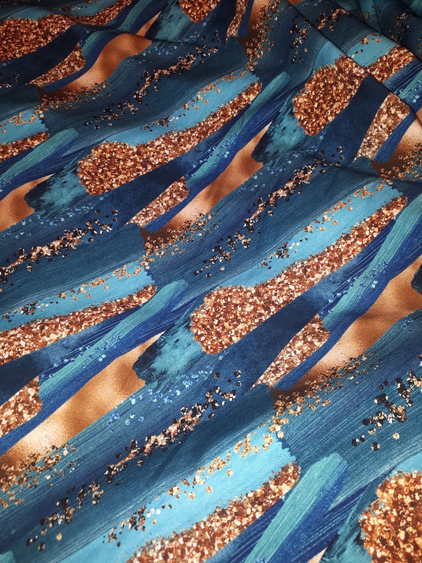 Hoodie - Peinture turquoise et or