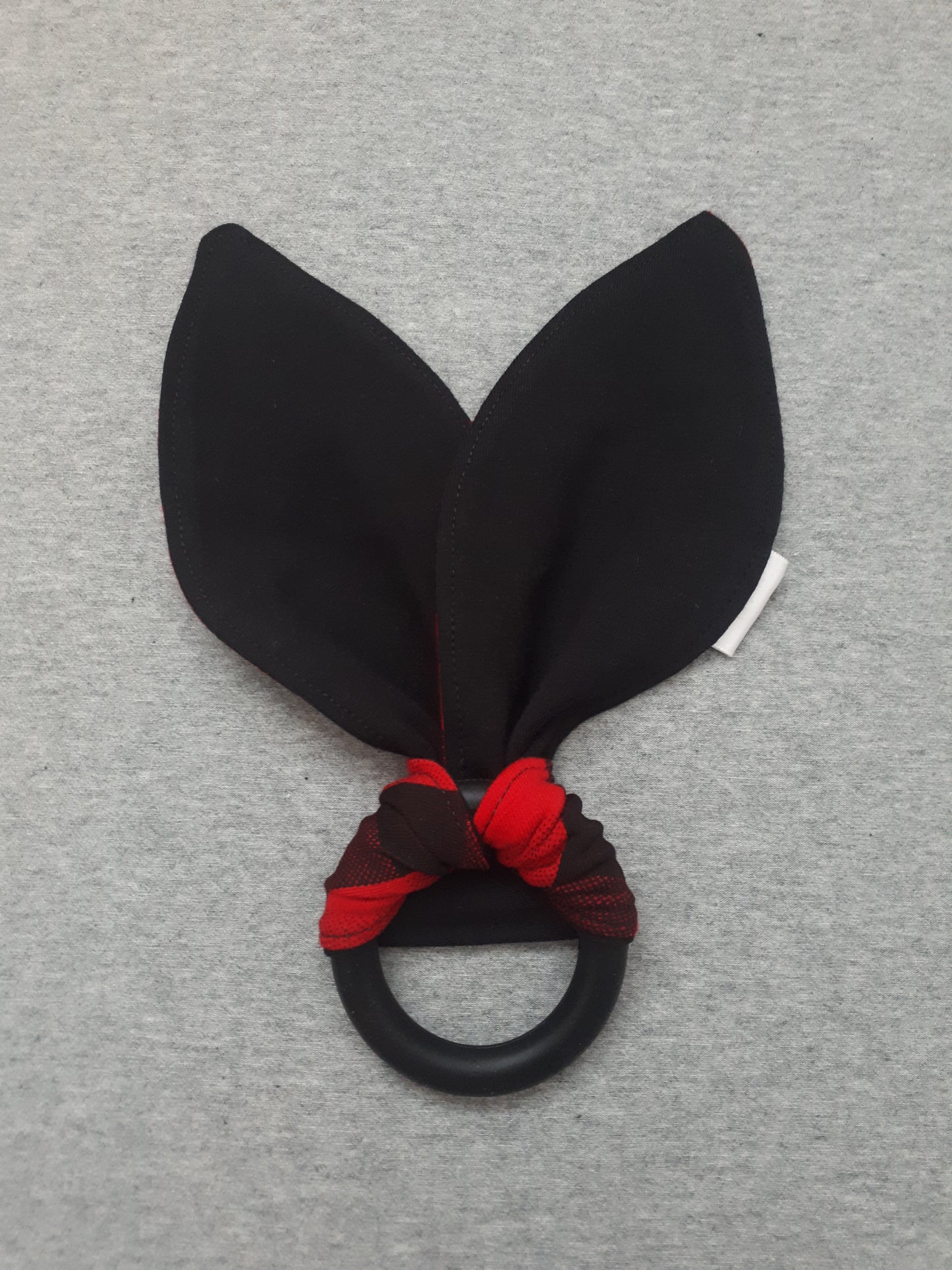 Prêt à partir - Hochet - Carreaux / noir - Anneau noir