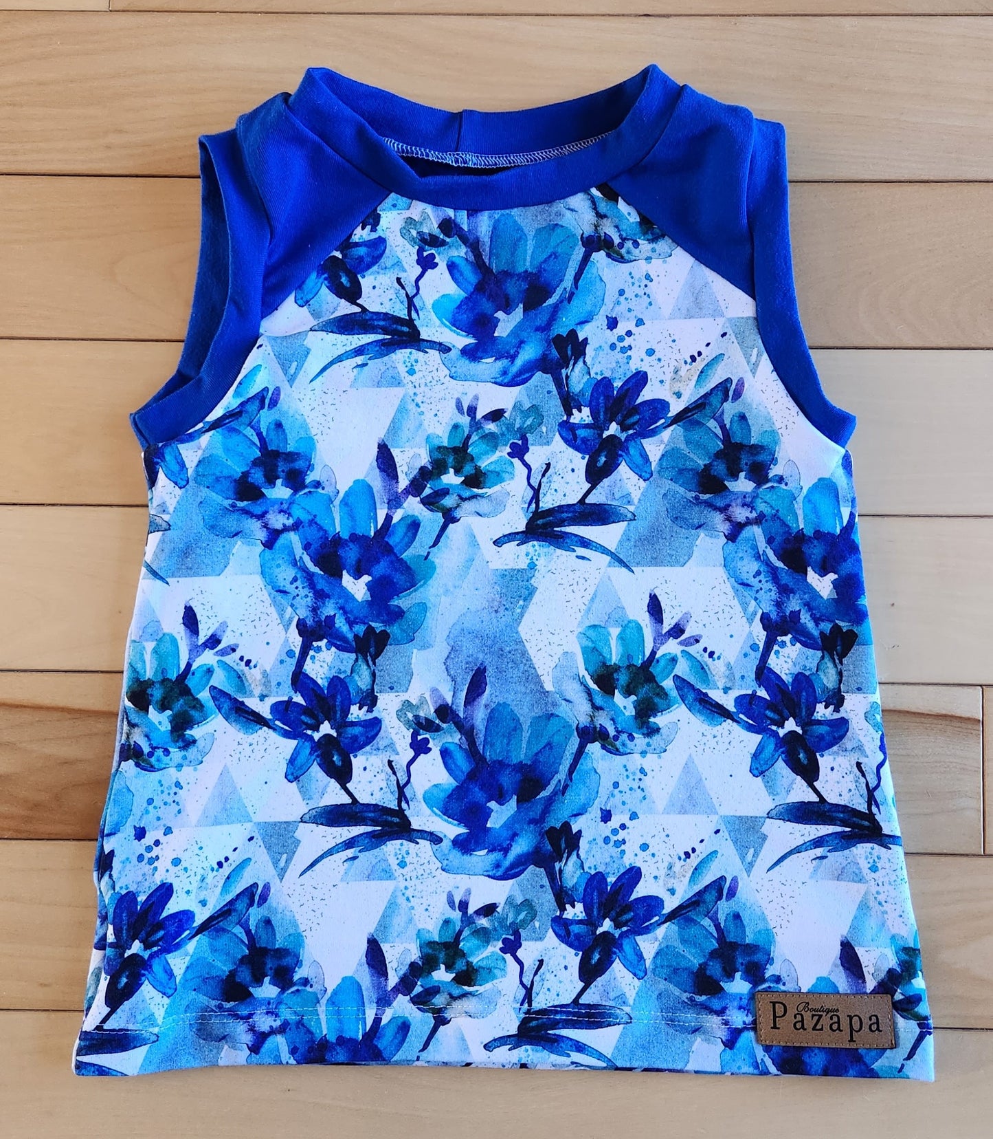 Camisole - Fleurs bleues turquoises