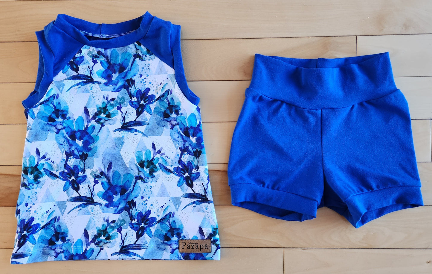 Camisole - Fleurs bleues turquoises