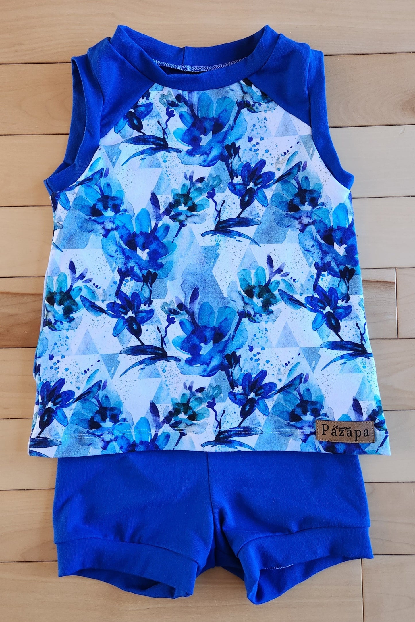 Camisole - Fleurs bleues turquoises