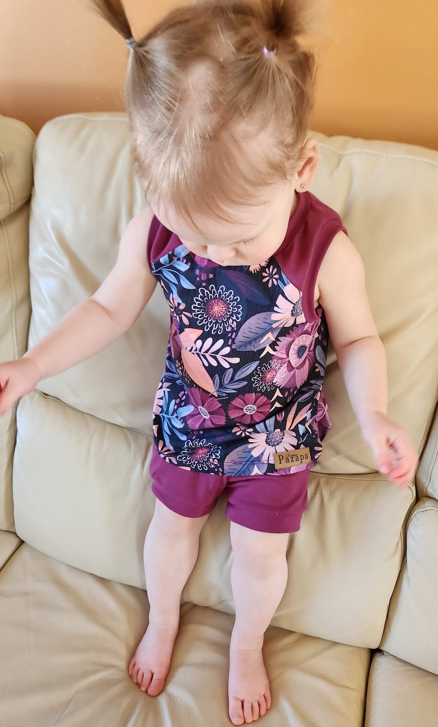 Camisole - Fleurs mauves