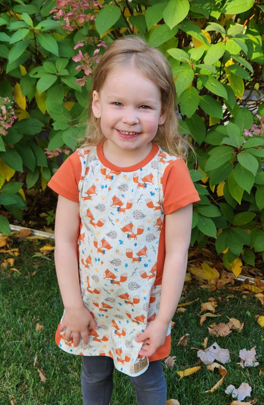 Robe tunique avec poches - Renards et hérissons