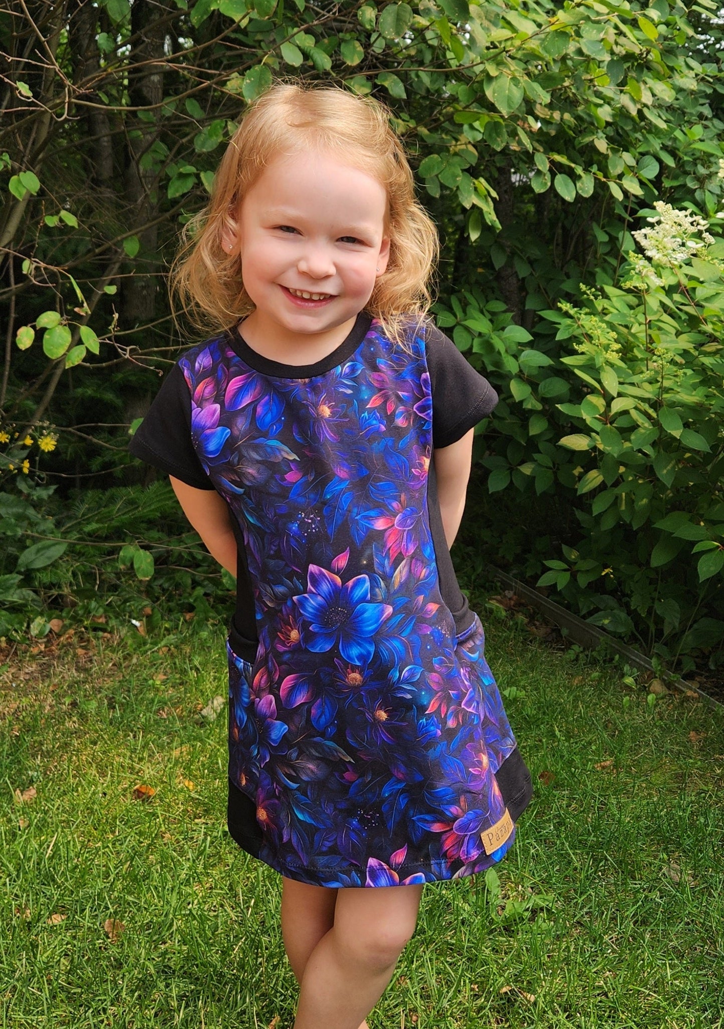 Robe tunique avec poches - Fleurs de nuit