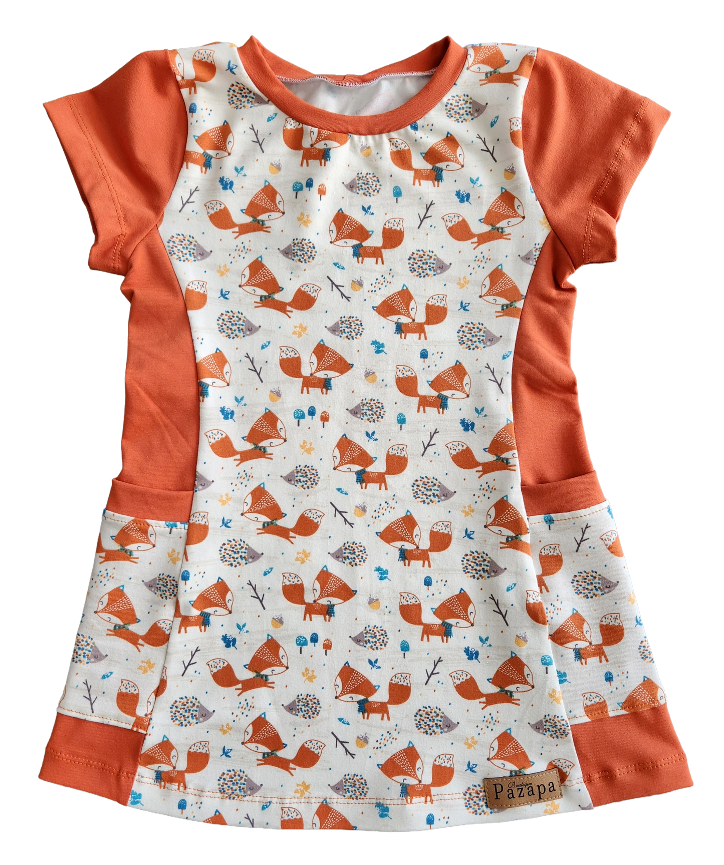 Robe tunique avec poches - Renards et hérissons