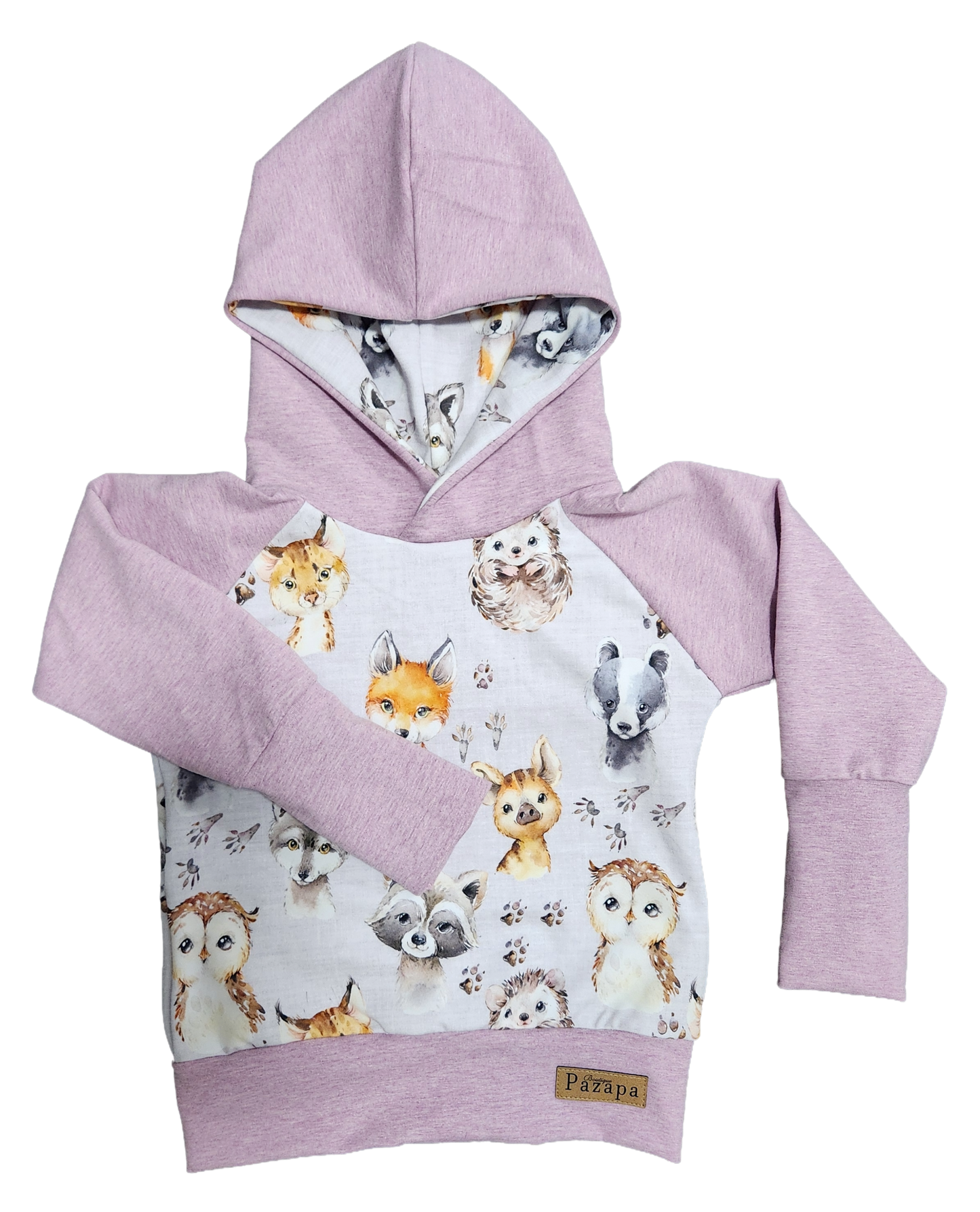 Hoodie - Bébés animaux - Lilas 2 tons