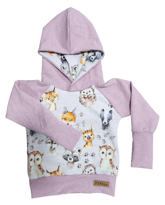 Hoodie - Bébés animaux - Lilas 2 tons