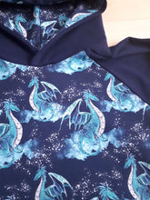 Hoodie - Dragons turquoises et bleu marine