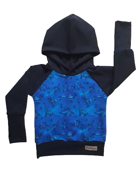 Hoodie - Dinosaures bleus origami