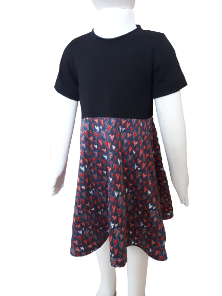 Robe - Coeurs rouges et blancs