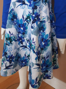 Prêt à partir - Robe - Fleurs bleues turquoises - 4 ans