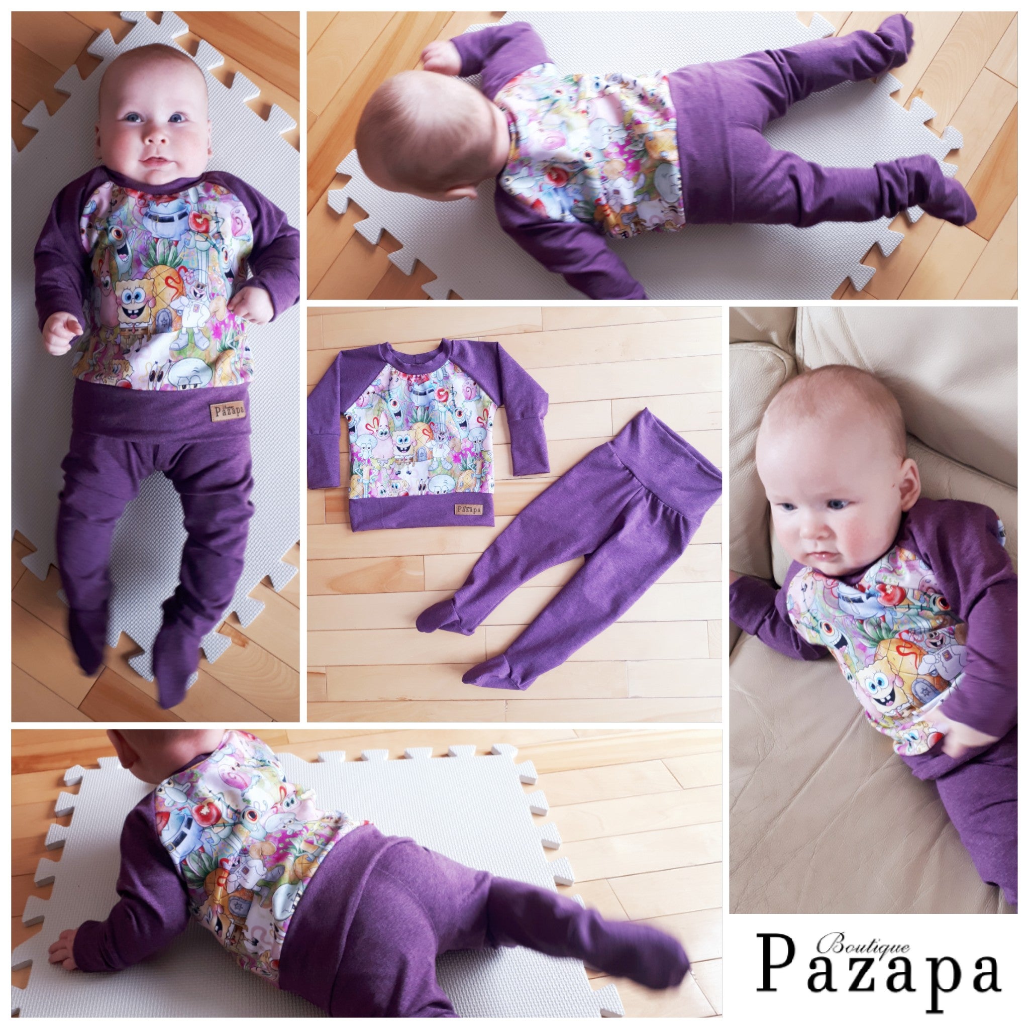 Pantalon pyjama best sale avec pied bebe