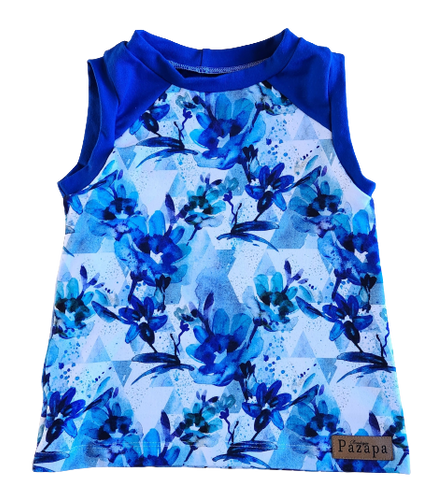 Camisole - Fleurs bleues turquoises